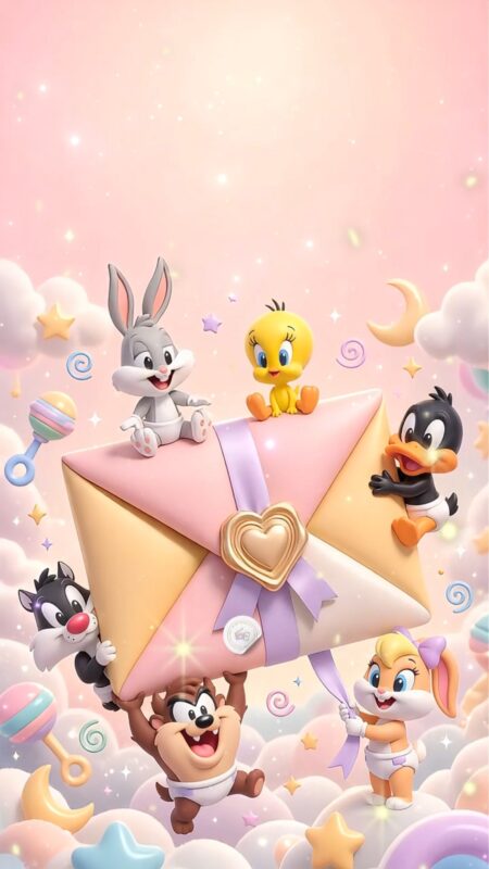 Convite Cinemágico Interativo - Baby Looney Tunes - Menina
