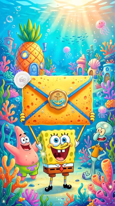 Convite Cinemágico Interativo - Bob Esponja 2