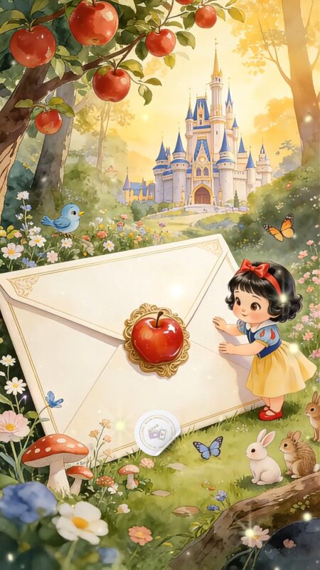 Convite Cinemágico Interativo - Branca de Neve Baby Aquarela 2