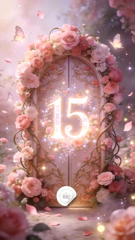 Convite Cinemágico Interativo - Jardim Rosa - 15 Anos