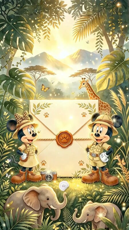 Convite Cinemágico Interativo - Mickey e Minnie Safari