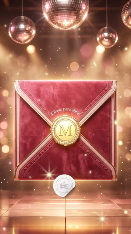 Convite Cinemágico Interativo - Pink e Dourado 60 Anos
