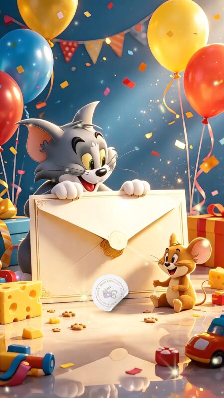 Convite Cinemágico Interativo - Tom e Jerry