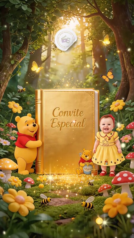 Convite Cinemágico Interativo - Ursinho Pooh 3
