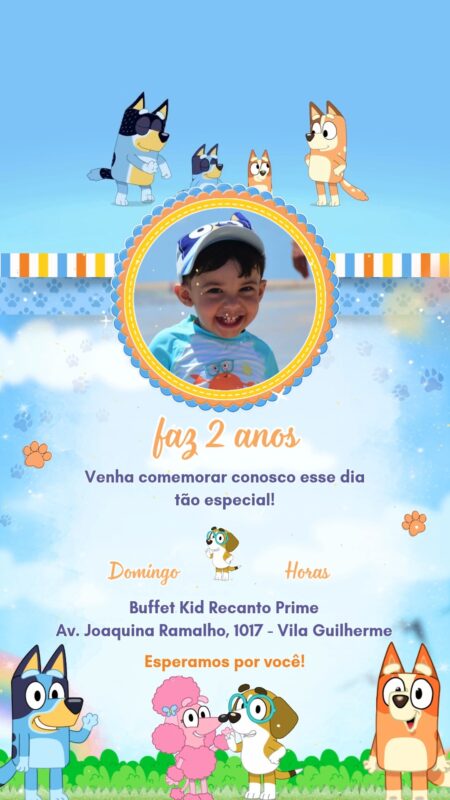 Convite Com Vídeo - Bluey 2