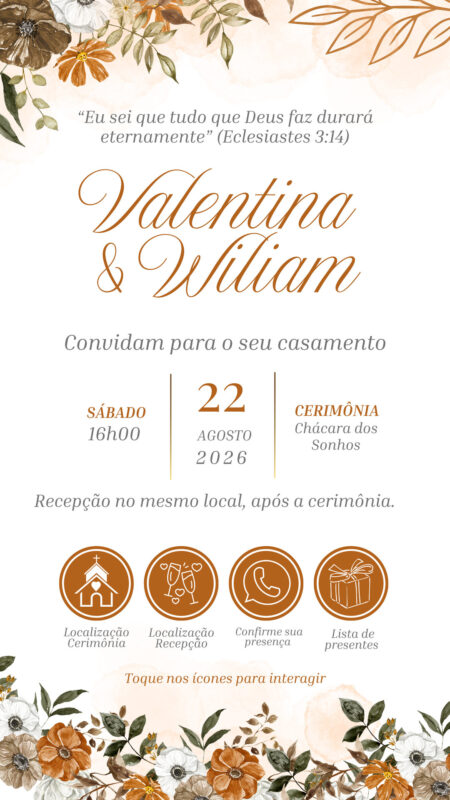 Convite Casamento - Dourado