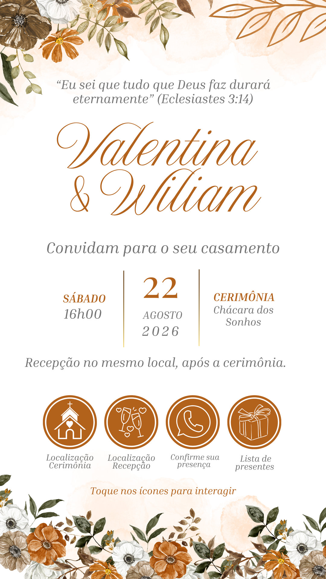Convite Casamento - Dourado