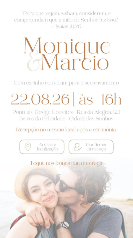 Convite Casamento - Marrom e Cinza