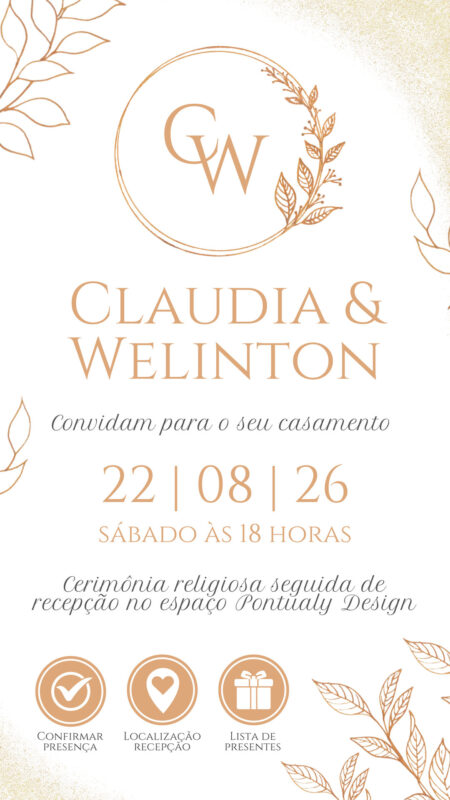 Convite Casamento - Rose