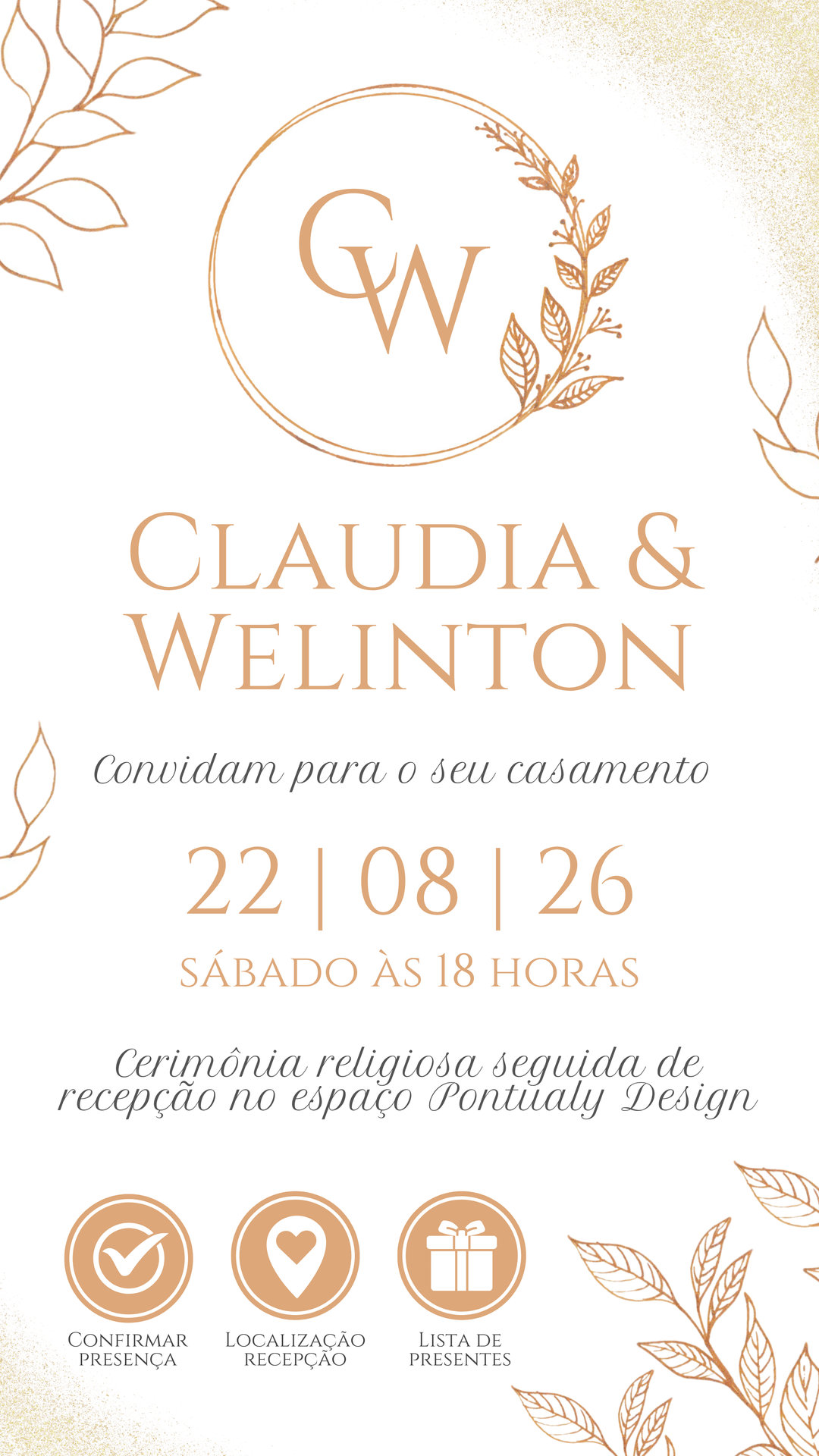 Convite Casamento - Rose