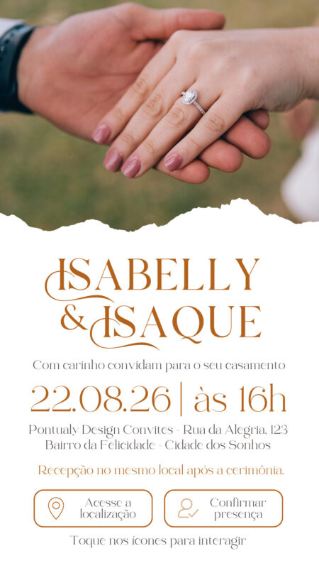 Convite Casamento - Terracota e Cinza