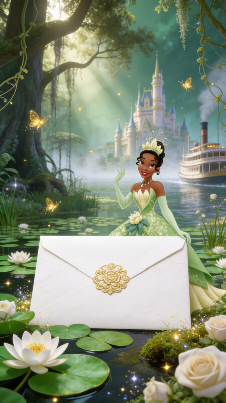 Convite Cinemágico Interativo - A Princesa e o Sapo - 4 cenas