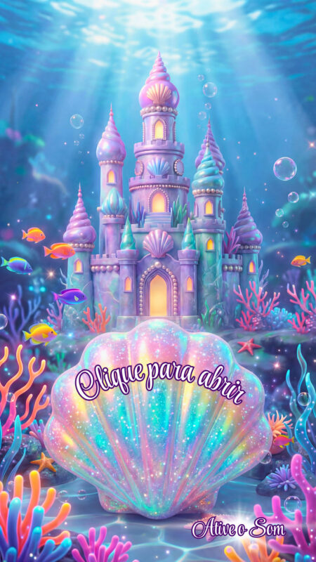 Convite Cinemágico Interativo - Ariel Cute (Pequena Sereia)