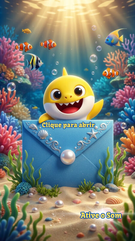 Convite Cinemágico Interativo - Baby Shark