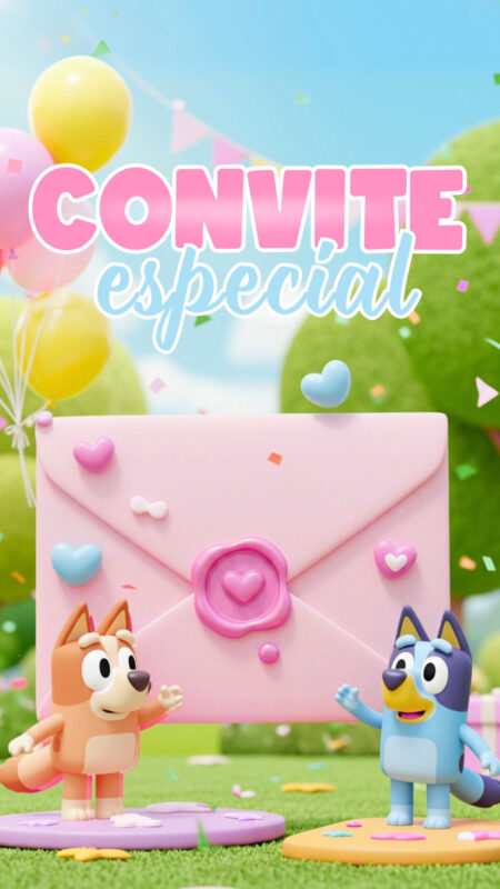 Convite Cinemágico Interativo - Bluey
