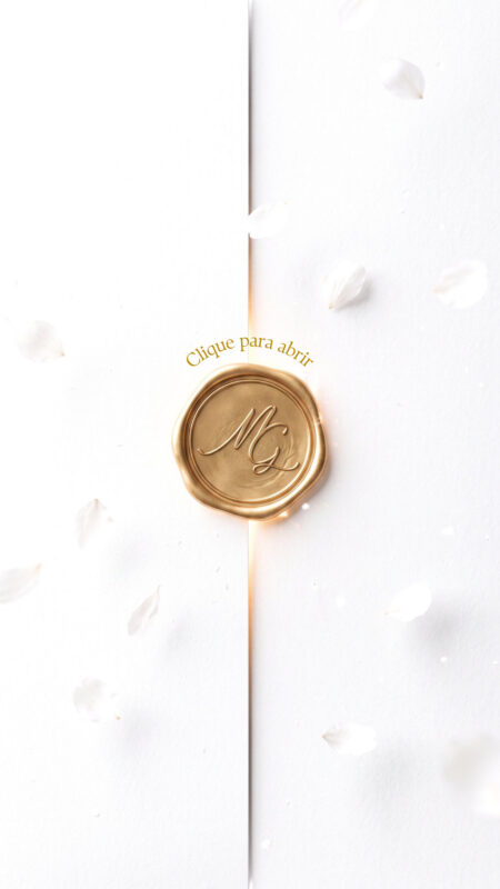 Convite Cinemágico Interativo - Branco e Dourado - 15 Anos - 1 Cena