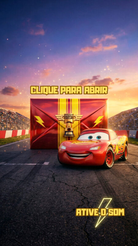 Convite Cinemágico Interativo - Carros