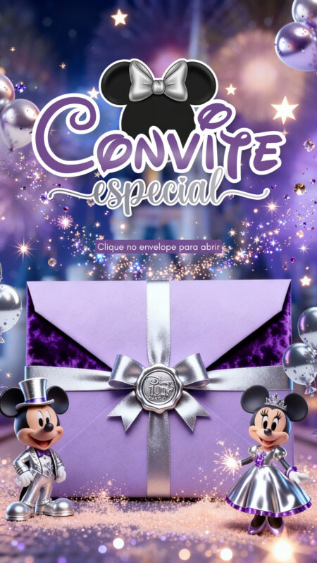 Convite Cinemágico Interativo - Disney 100 Anos