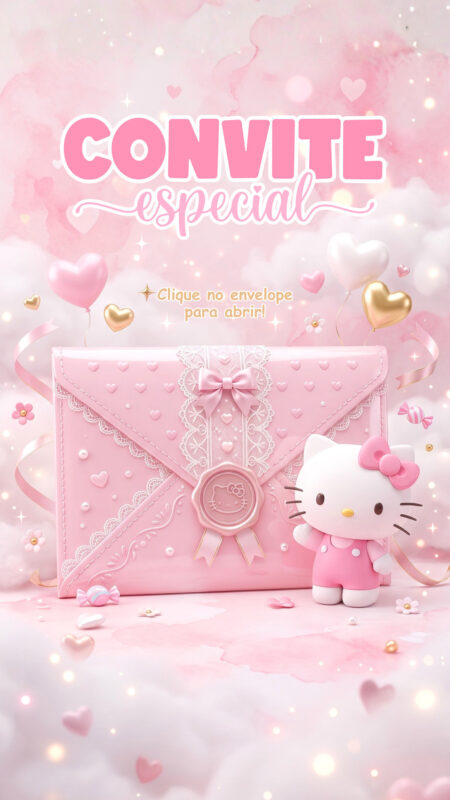 Convite Cinemágico Interativo - Hello Kitty 2 - 1 Cena