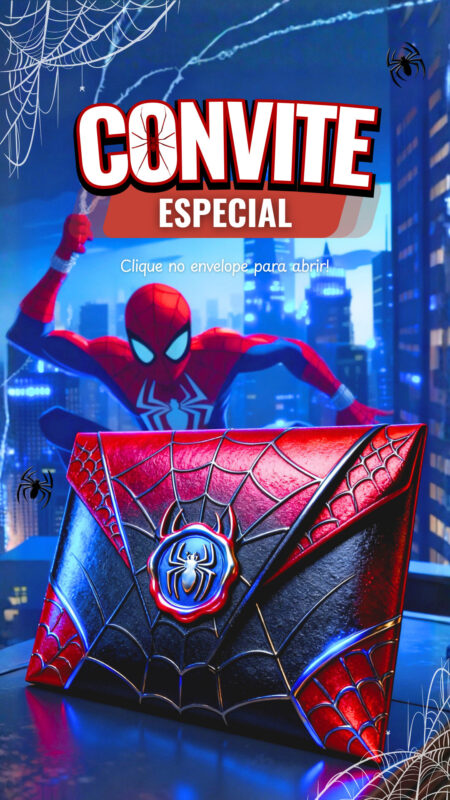 Convite Cinemágico Interativo - Homem Aranha