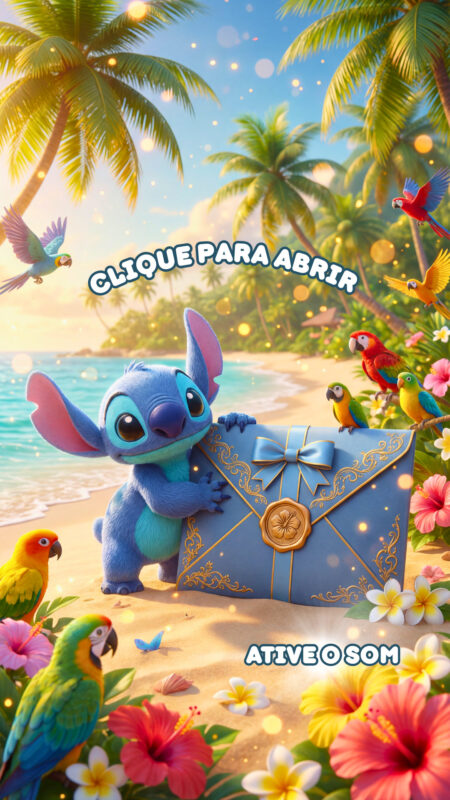 Convite Cinemágico Interativo - Lilo & Stitch