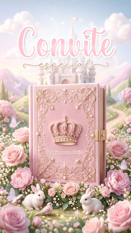 Convite Cinemágico Interativo - Realeza - Reino Encatado 2 - 4 Cenas