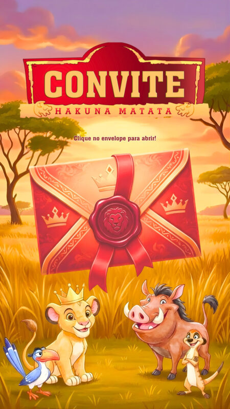 Convite Cinemágico Interativo - Rei Leão