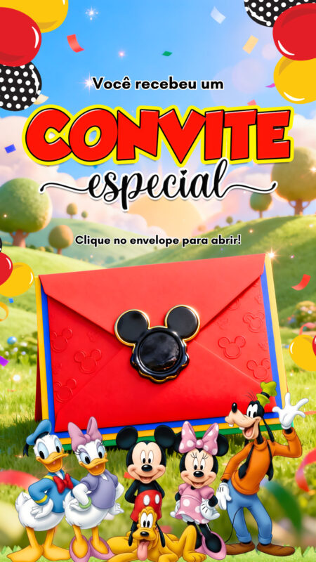 Convite Cinemágico Interativo - Turma do Mickey Mouse