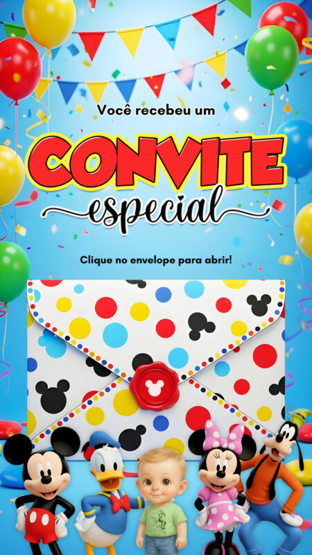 Convite Cinemágico Interativo - Turma do Mickey Mouse