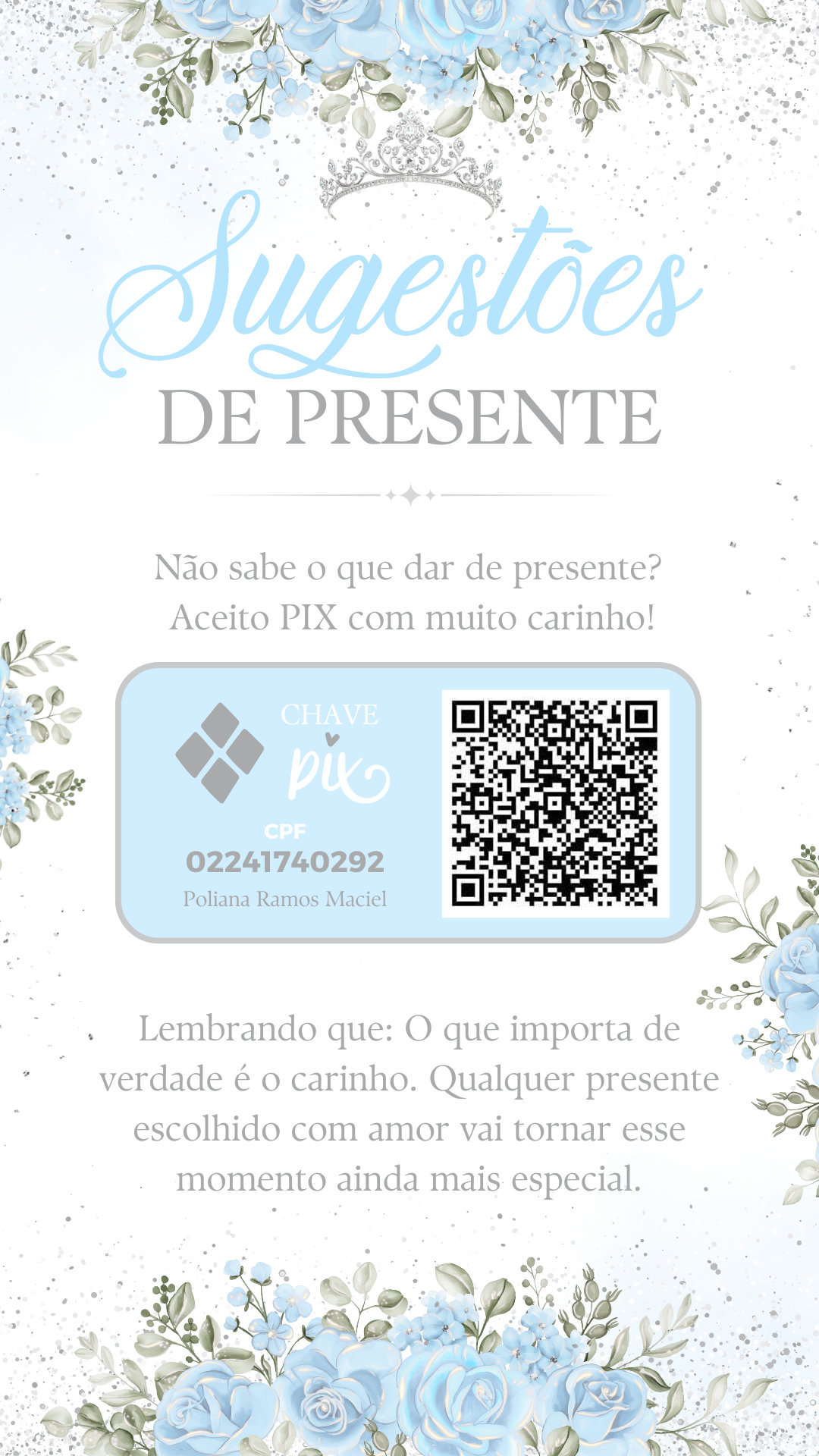 Convite Infinity - 15 anos Azul Tiffany - Imagem 3