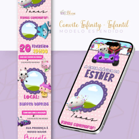 Convite Infinity - A Casa Magica da Gabby
