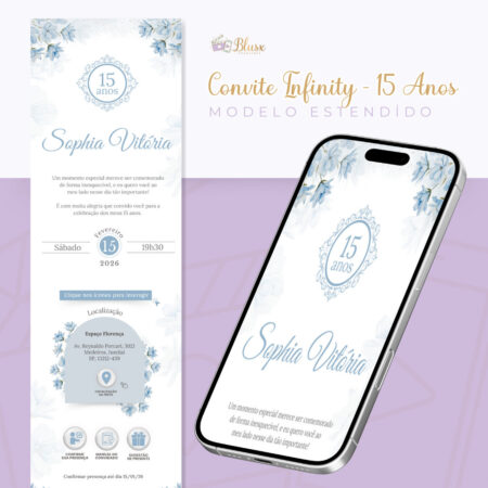 Convite Infinity - Azul Claro 1