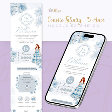 Convite Infinity - Azul Claro 2