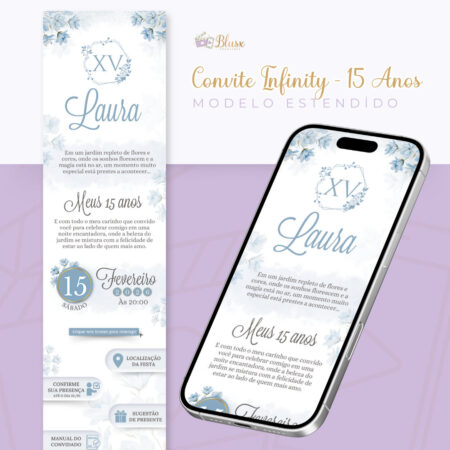 Convite Infinity - Azul Claro 3