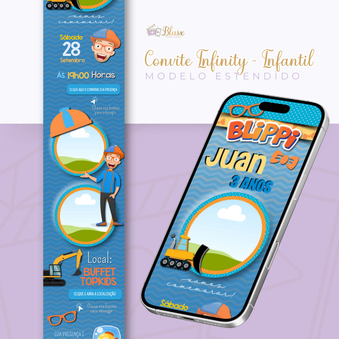 Convite Infinity - Blippi