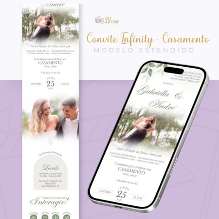 Convite Infinity - Casamento Verde Oliva