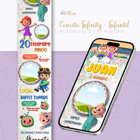 Convite Infinity - Cocomelon