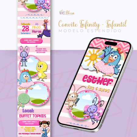 Convite Infinity - Galinha Pintadinha