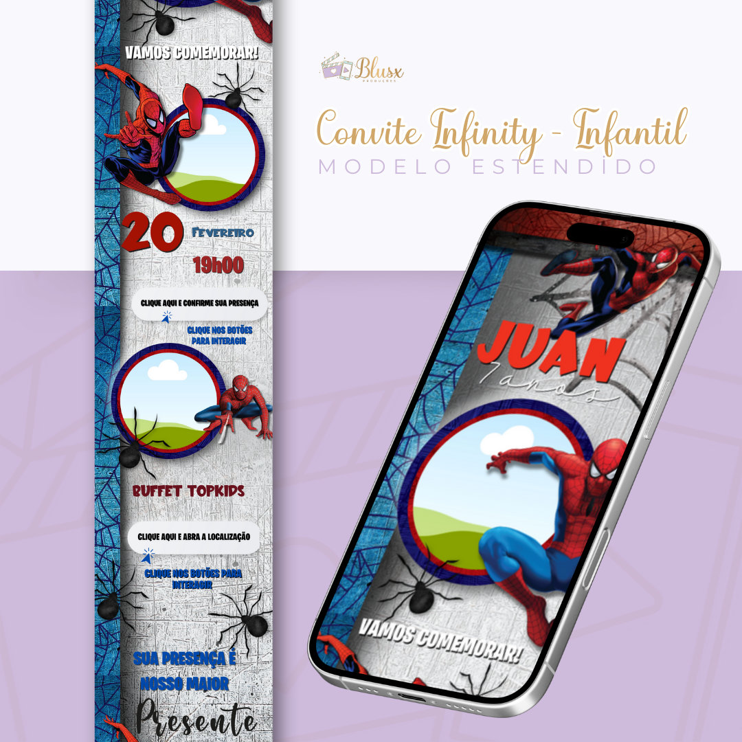 Convite Infinity - Homem Aranha