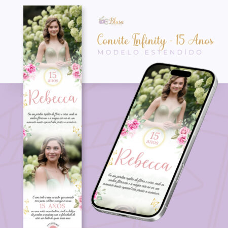 Convite Infinity - Jardim Encantado Rosa 2