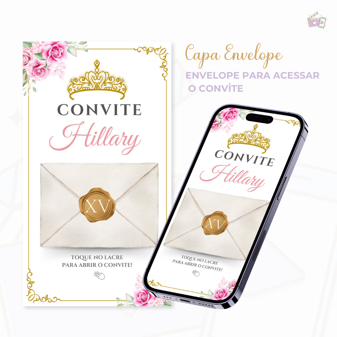 Convite Infinity - Jardim Encantado Rosa 2 - Imagem 4