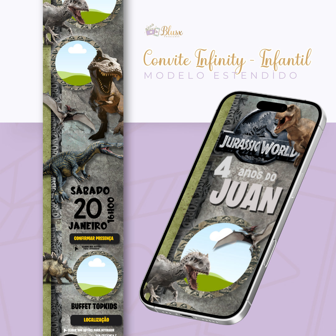 Convite Infinity - Jurassic Park