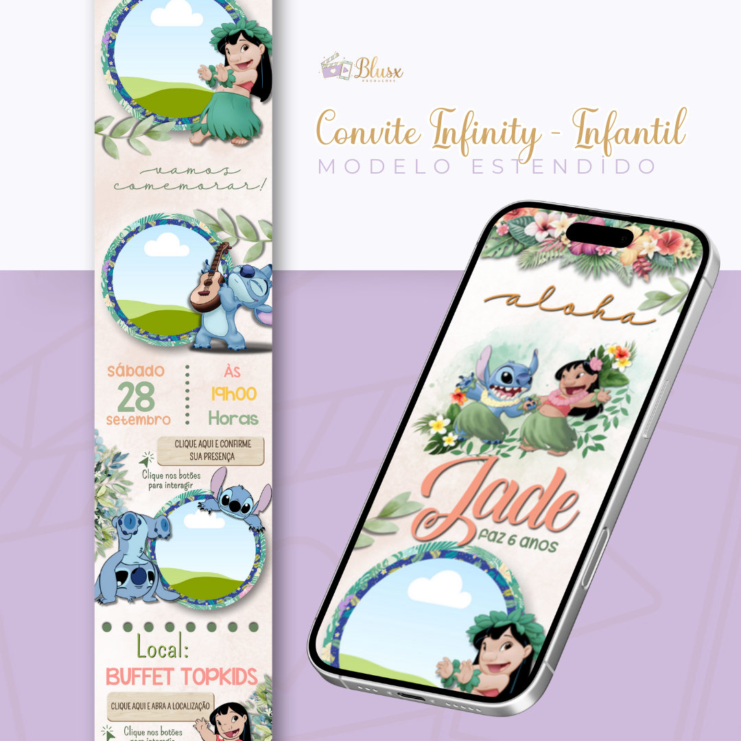 Convite Infinity - Lilo Stitch