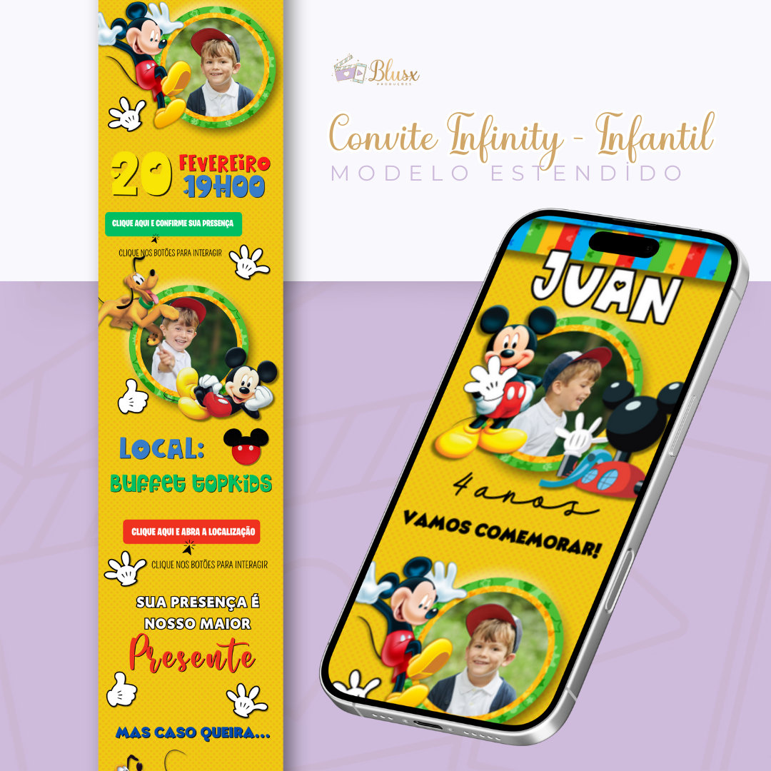 Convite Infinity - Mickey