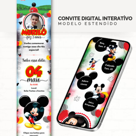 Convite Infinity - Mickey Mouse