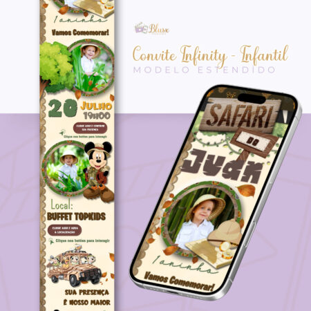 Convite Infinity - Mickey Safari