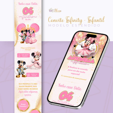 Convite Infinity - Minnie e Mickey Realeza
