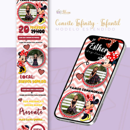 Convite Infinity - Minnie Vermelha