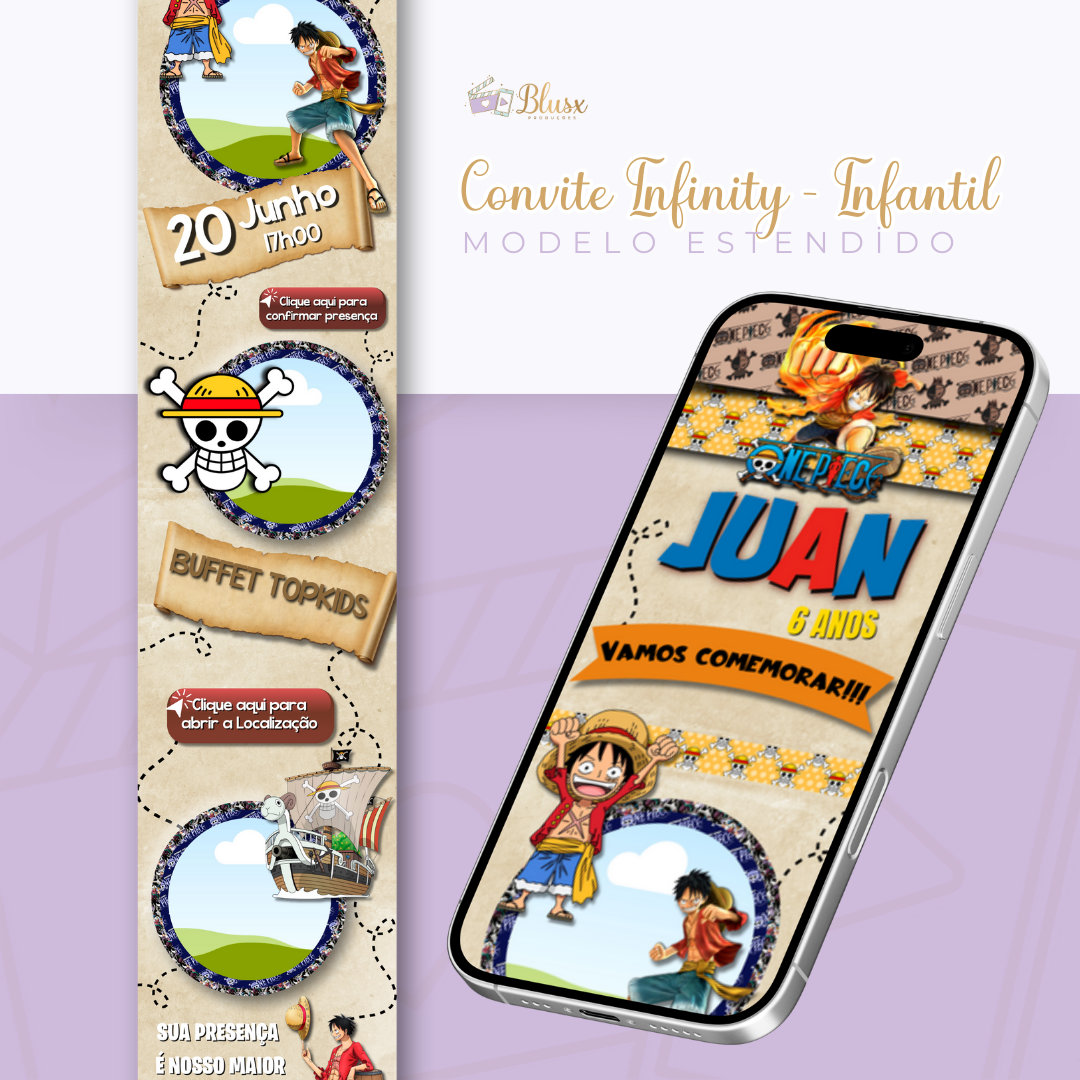 Convite Infinity - One Piece