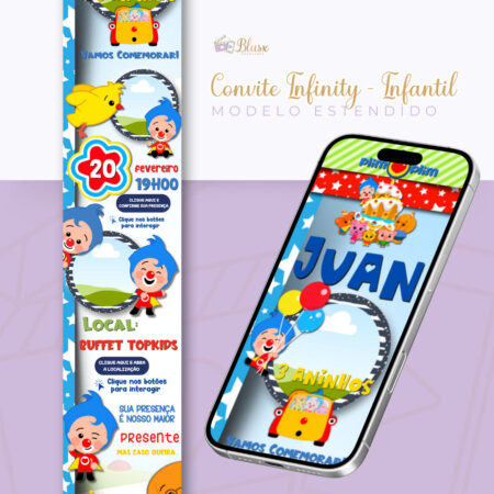Convite Infinity - Palhaço Plim Plim